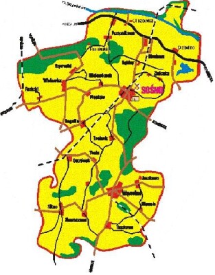 Mapa graficzna terenu Gminy Sośno